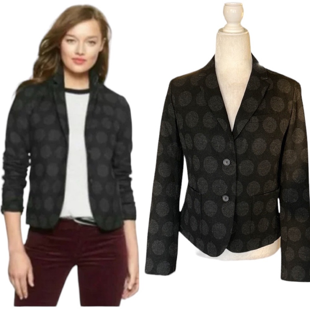 The Gap Academy Black & Grey Dot Wool Blend Blazer - 6